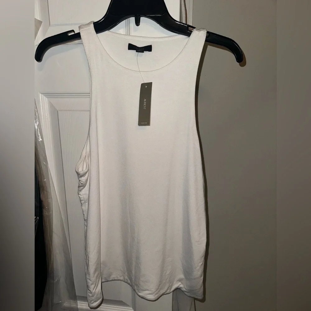 NEW J Crew White High Neck Tank